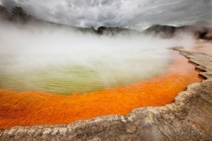 新西兰火山区新城的湖泊